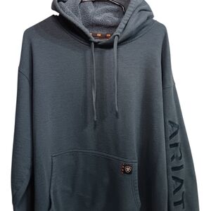 Ariat Rebar Men's Hooded Pullover Hoodie, Used, Blue-Gree
